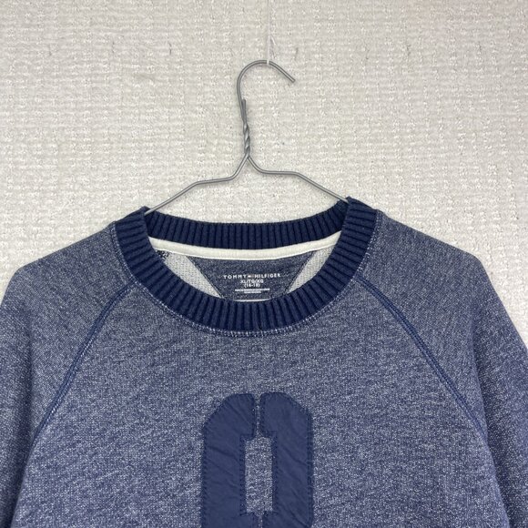 Retro Tommy Hilfiger Boys Youth XL 16-18 Navy Blue Crewneck Sweater Long sleeve - Picture 2 of 16